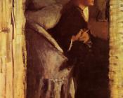 埃德加 德加 : Woman Putting on Her Gloves